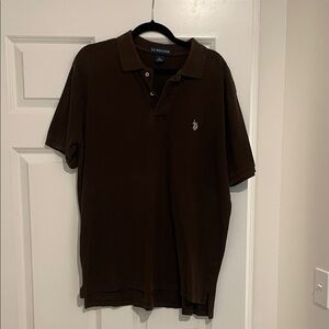 Polo by Ralph Lauren Men's Dark Brown Polo Shirt